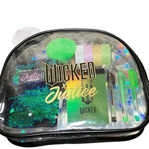 Wicked Justice Activity Set Kids Reusable Bag Pom Sequin Notebook Pens Tapes